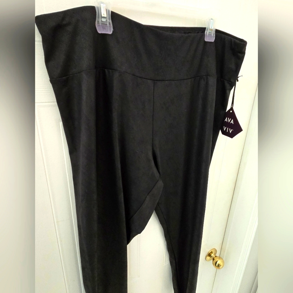 NEW 2X Womens Plus STRETCH SPANDEX BLACK LEGGINGS